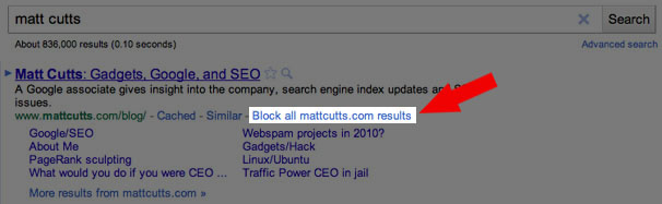 Google Search Results: Block Sites