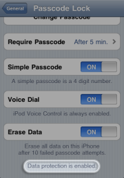 iPhone iOS 5 Passcode Lock