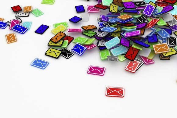 email pile stock image