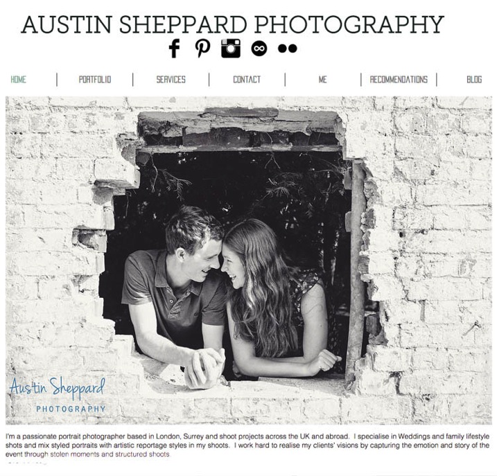 5 example of good website clearly visible links to social media www austinsheppardphotography com