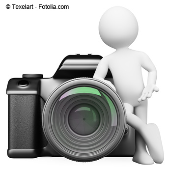 3D white people. Digital camera DSLR